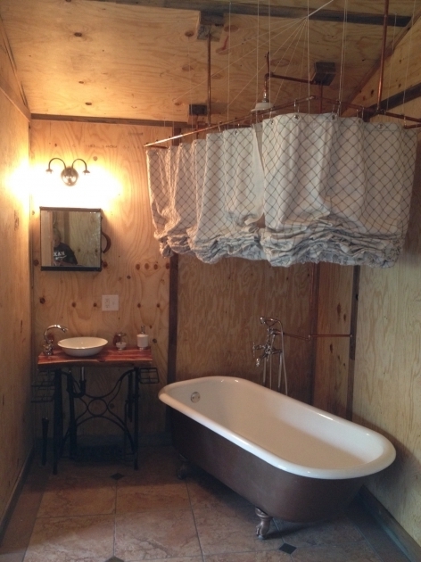Alluring Built In Clawfoot Tub Sewing Machine Sink Clawfoot Tub Shower Curtain Bathroom