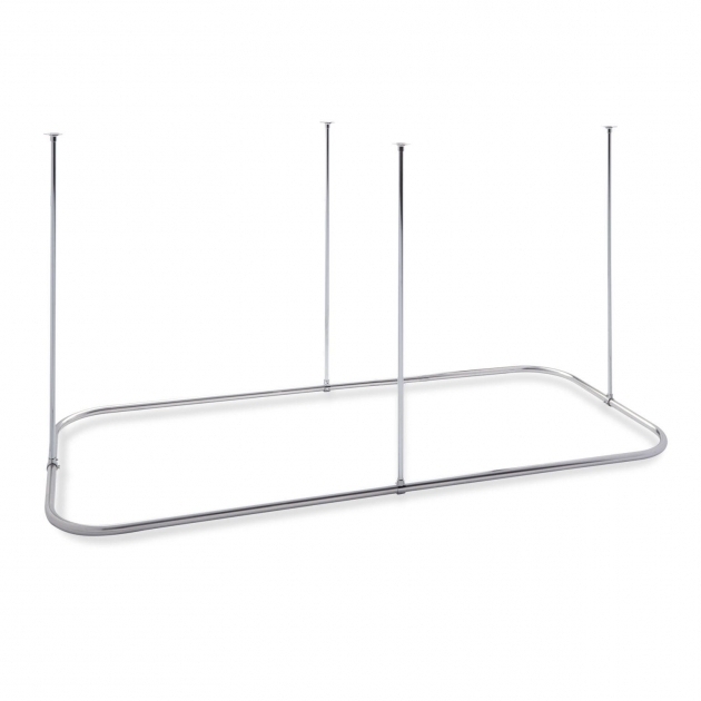 Alluring Oval Shower Curtain Rod For Clawfoot Tub Ideas For Oval Shower Curtain Rod Design 24153