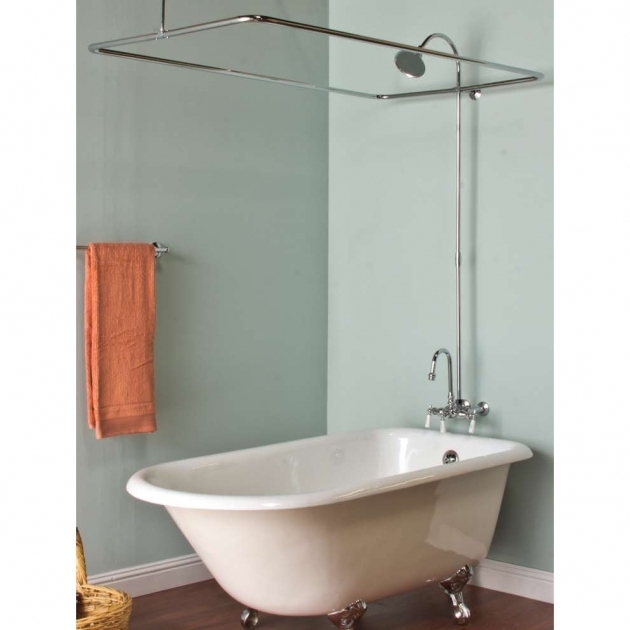 Gorgeous Oval Shower Curtain Rod For Clawfoot Tub Tub Curtain Ringsenclosures