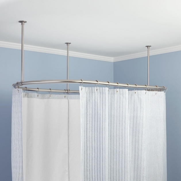 Incredible Shower Curtain Rod For Clawfoot Tub Oval Solid Brass Shower Curtain Rod Bathroom