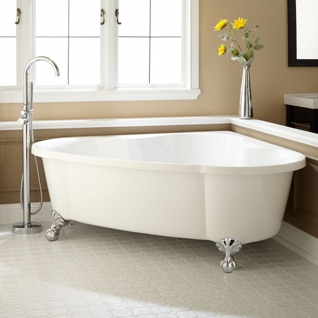 Inspiring Clawfoot Tub Dimensions 70 Talia Corner Acrylic Tub Ball Feet Bathroom