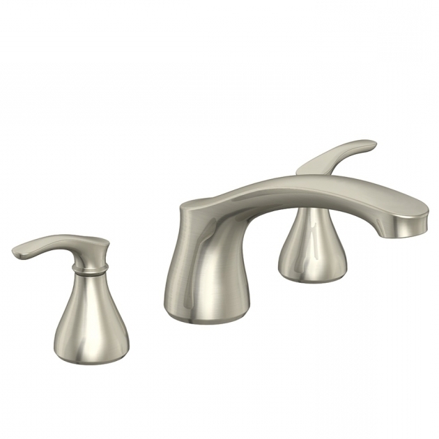 Remarkable Lowes Bathtub Faucets Shop Aquasource Garner Brushed Nickel 2 Handle Adjustable Deck