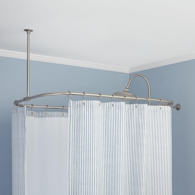 Wonderful Shower Rod For Clawfoot Tub Rectangular Solid Brass Shower Curtain Rod Shower Curtain Rods