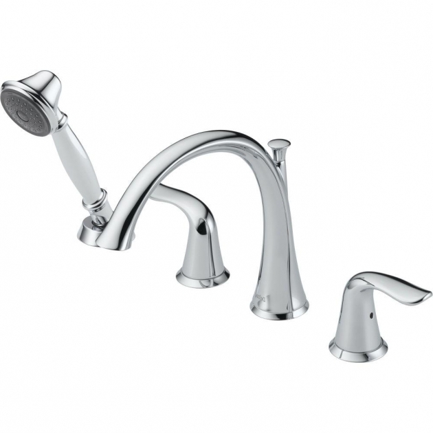 Alluring Bathtub Faucet With Handheld Shower Delta Lahara 2 Handle Deck Mount Roman Tub Faucet With Hand Shower