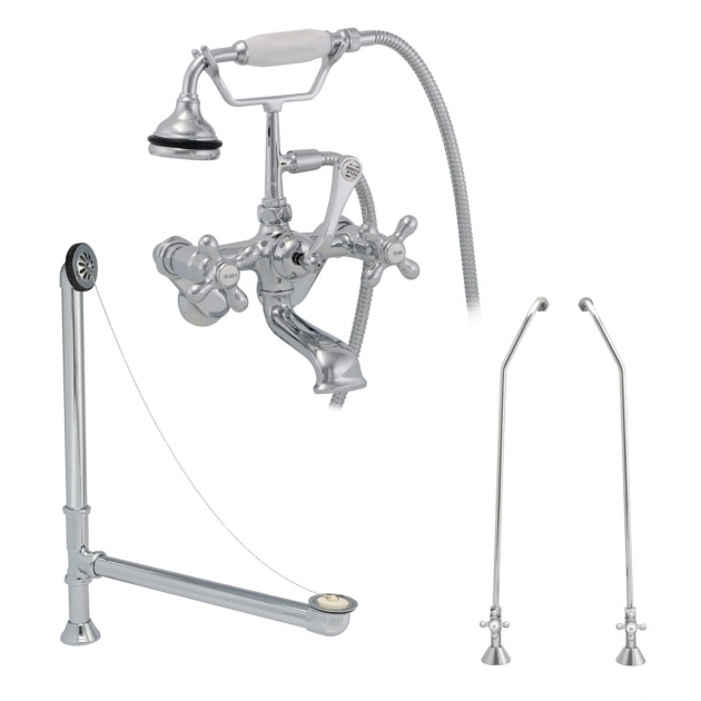 Image of Clawfoot Tub Faucet Floor Mount Morris Wall Mount Tub Faucet Set