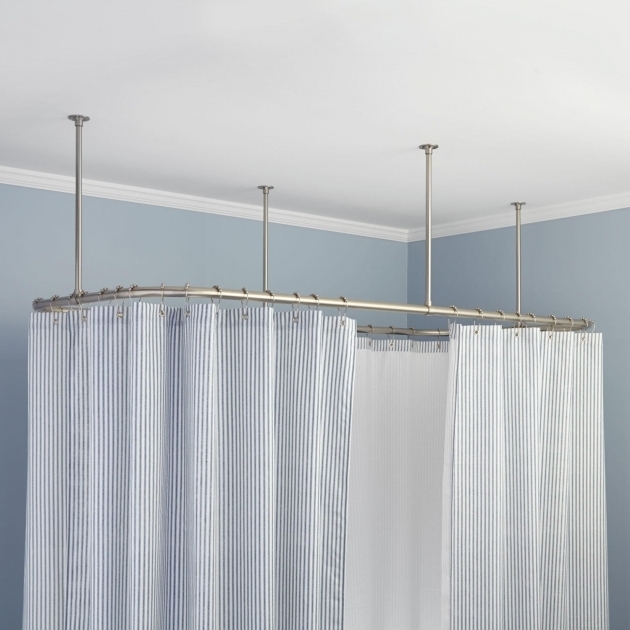 Incredible Ceiling Mount Shower Curtain Rod Clawfoot Tub Shower Curtain Rod For Sloped Ceiling Curtains Decoration