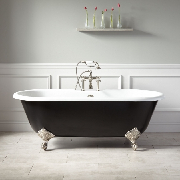Inspiring Colored Clawfoot Tub 66 Sanford Cast Iron Clawfoot Tub Imperial Feet Black Bathroom