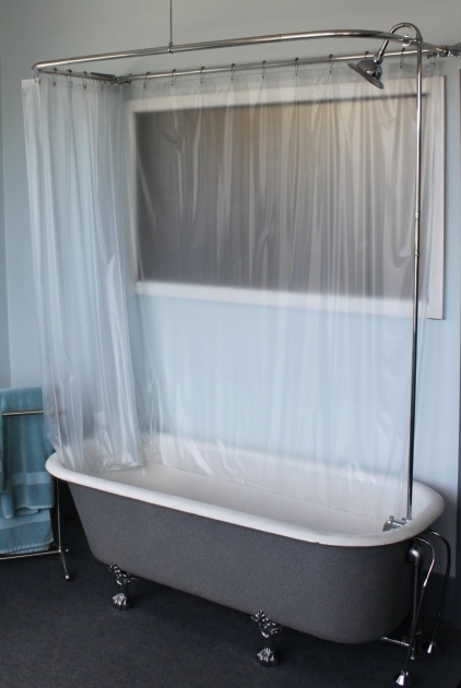 Outstanding Ceiling Mount Shower Curtain Rod Clawfoot Tub Claw Foot Tub Wall Mounted Shower Curtain Rod Add A Shower With