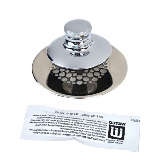 Picture of Bathtub Hair Stopper Watco Universal Nufit Push Pull Bathtub Stopper Grid Strainer And