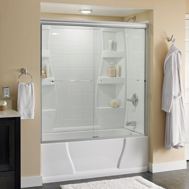 Stylish Delta Bathtubs Delta Simplicity 60 In X 58 18 In Semi Framed Sliding Tub Door